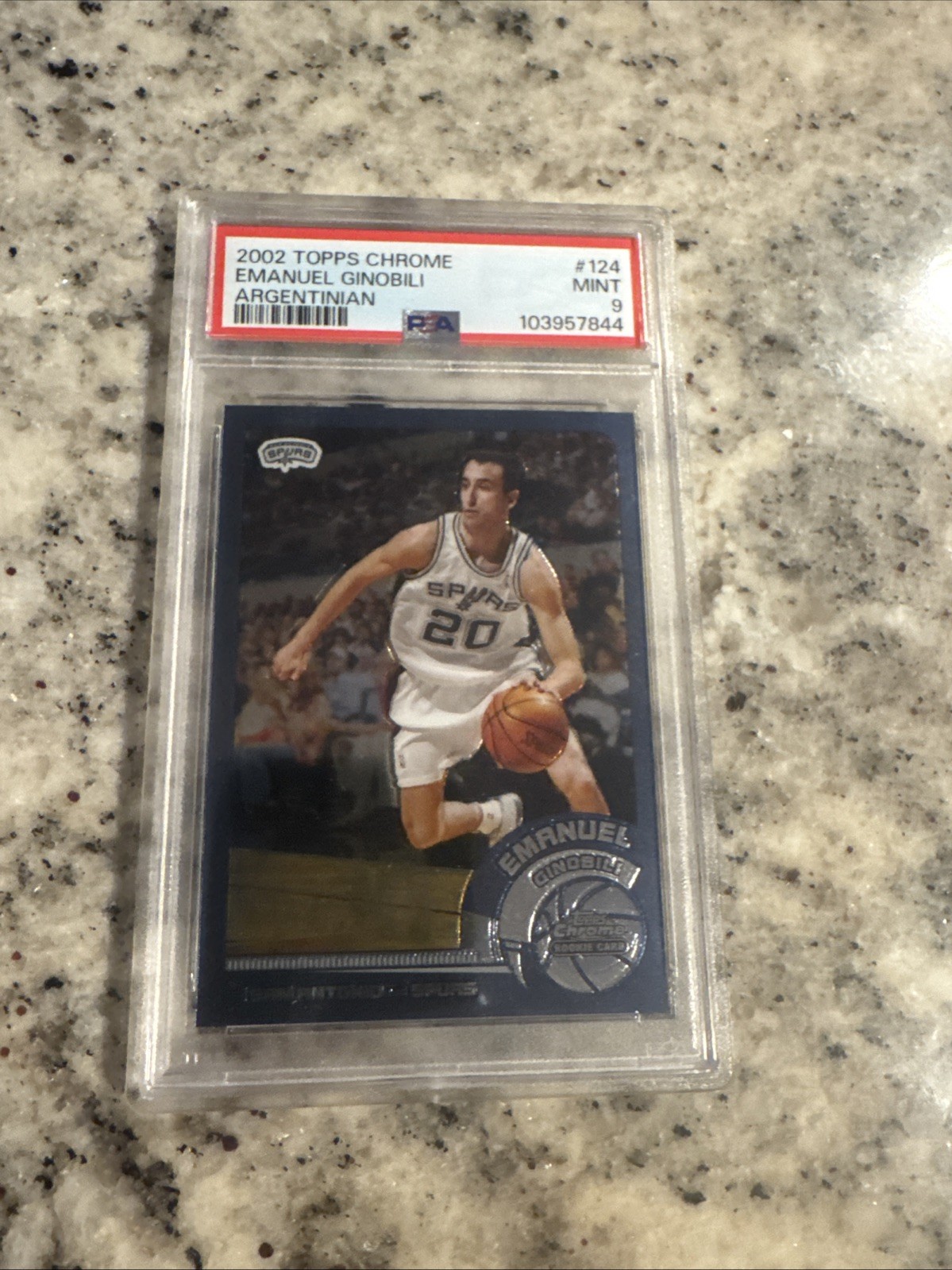 PSA 9 MINT 2002-03 2002 TOPPS CHROME ARGENTINIAN EMANUEL MANU GINOBILI #124 RC