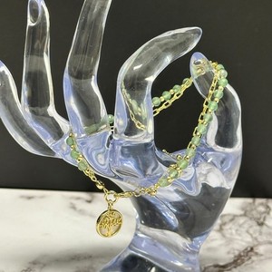 Authentic Believe by Brilliance Bracelet Gold Plated Aventurine Stone Tree of Life Charm