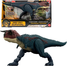 Mattel Jurassic World Dinosaur Action Figure, Running  Biting Carnotaurus with