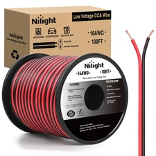 100FT 16AWG Copper Clad Aluminum Wire 16/2 Gauge Red Black CCA Electrical Cable