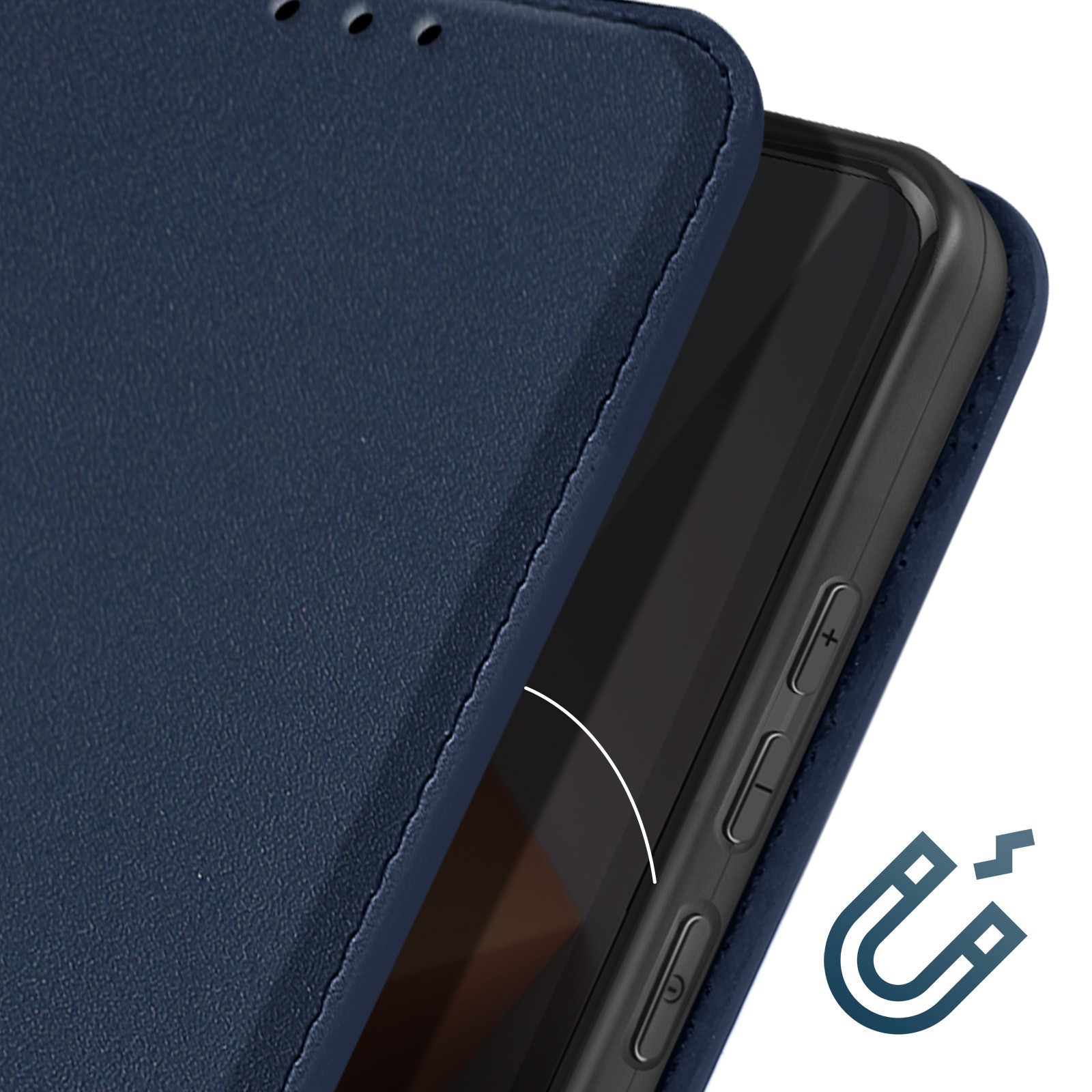 Étui portefeuille Redmi Note 13 Pro Plus antichoc et support vidéo bleu nuit - 4