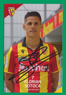 FOOTBALL carte joueur FLORIAN SOTOCA équipe RC LENS 2019 2020 signée