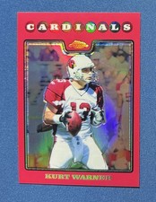 2008 Topps Chrome Kurt Warner Red Refractor 3/25 Cardinals #TC25