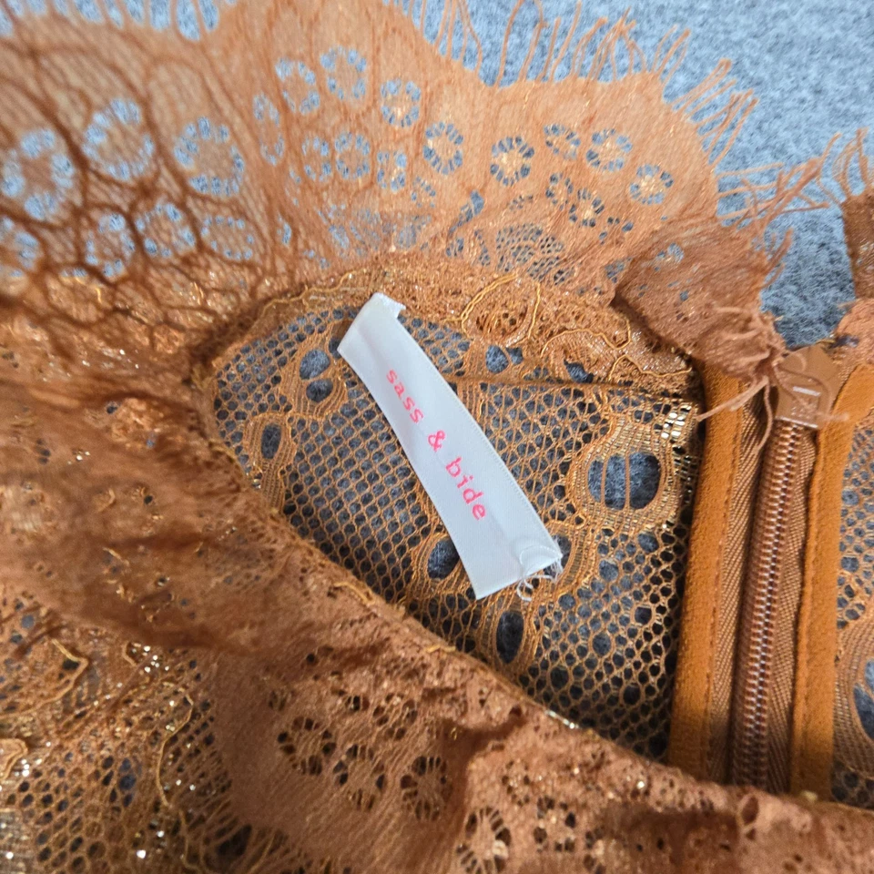 Vestido Sass & Bide Mujer 8 Marrón Encaje Otra Noche Manga Larga Informal Talla 8 Foto 2 de 4