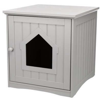 Gray Cat Litter Box Enclosure TRIXIE Hidden Indoor Pet Home Side Table Furniture