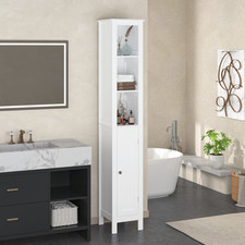 66.92" Tall Bathroom Storage Cabinet with Adjustable Shelves,Slim 1 Doors Free