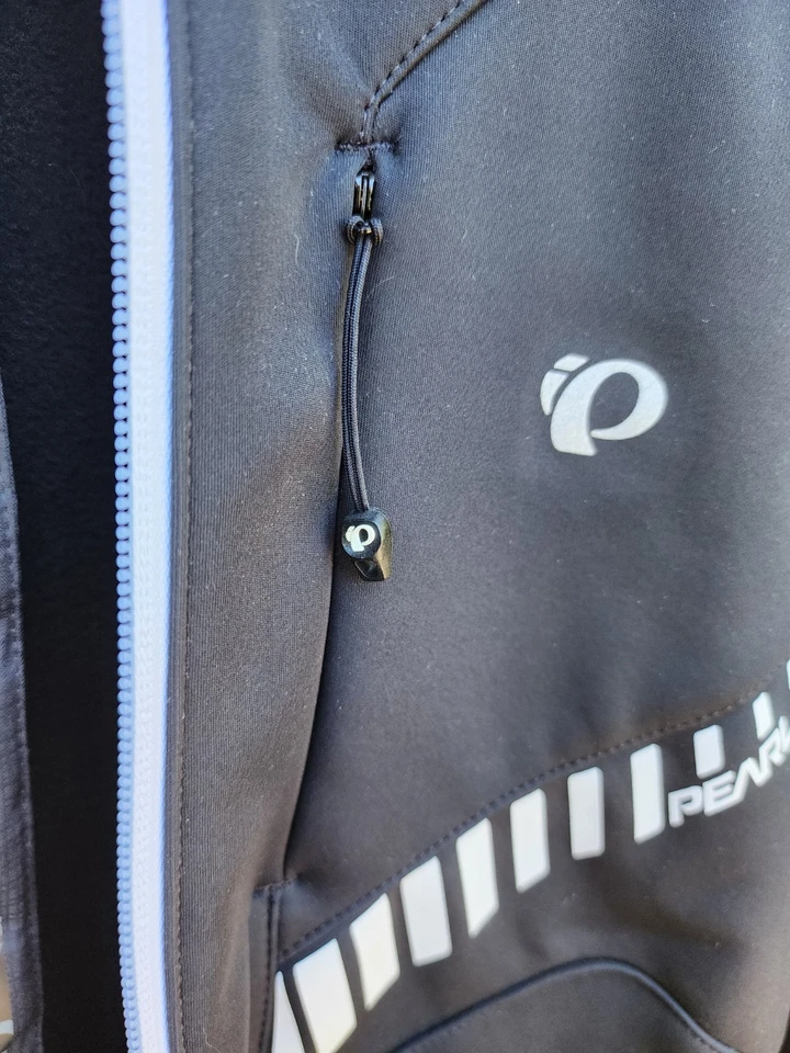 Chaqueta térmica de ciclismo Pearl Izumi Elite blanca/negra, cremallera completa talla S Foto 2 de 4