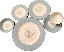 Syracuse Meadow Breeze China 6-piece Place Setting Platinum/Blue Service For 4