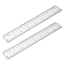 2 Pack - 8 Inch Clear Plastic Ruler Straight Shatterproof Transparent Rulers for