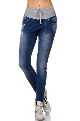 Simply Chic Damen Hose Jogging Jeans Sweat Sport Baggy Stretch M/38 L/40