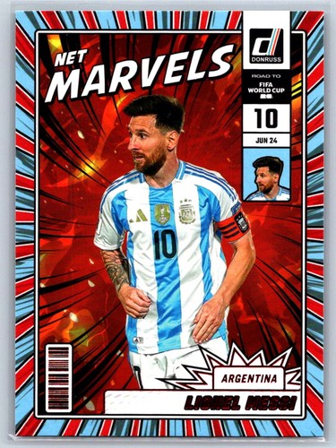 Lionel Messi [Red] #21 2025 Panini Donruss Road to FIFA Net Marvels card