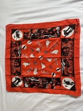 PARIS HALLOWEEN HANDKERCHIEF BANDANA SCARF 100 COTTON 21" - GREAT GRAPHICS