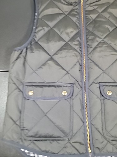 NWT J.Crew Factory womens Puffer Vest Snap Pockets Sz Large ~ Black - Picture 3 of 11