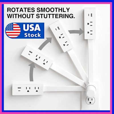 #ad Rotating Extender Electrical Outlet Expander Power Socket Sofas Nightstands Desk $15.99