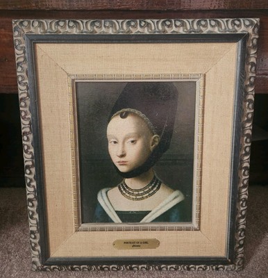 Framed Painting Print ''Portrait of a Young Girl'' Petrus Christus Renaissance Art