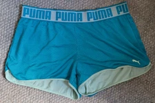 Women's Puma Size Large Athletic Shorts Basketball Running Volleyball Blue
