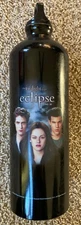 Twilight Saga Eclipse Water Bottle Team BELLA Edward Jacob Black metal display