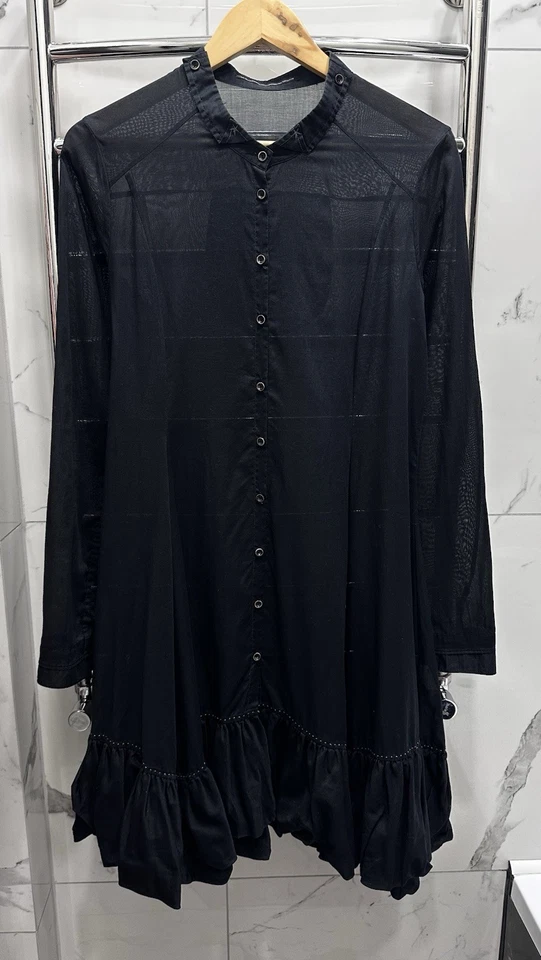 Marithe Francois Girbaud Ladies Avant Garde Black Long Sleeve Dress Size M - Image 2 of 4
