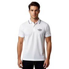 Tommy Hilfiger Mens White Pique Polo Shirt Short Sleeve Logo Size Small NWT