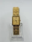 Vintage Working Seiko Tank Style 1221-5700 Watch w/ Bamboo bracelet