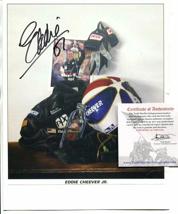 Eddie Cheever Jr Autographed Photo: COA Signed Indy 500 Race Car! Formula One F1 - Image 2 of 4