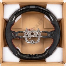 Real Carbon Fiber Led Leather Steering Wheel For Honda Civic Type R 22-26us Real Carbon Fiber Led Leather Steering Wheel For Honda Civic Type R 22-26us