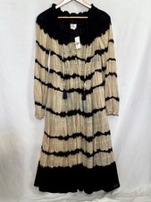 Anthropologie Women’s Long Sleeve Dress Navy, Cream, Red, Size S, NWT