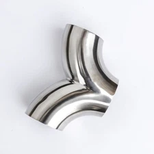 304 Stainless Steel 3 Way Y-Shape Pipe Tee Piece Exhaust Tube 90° Polished Tool▲