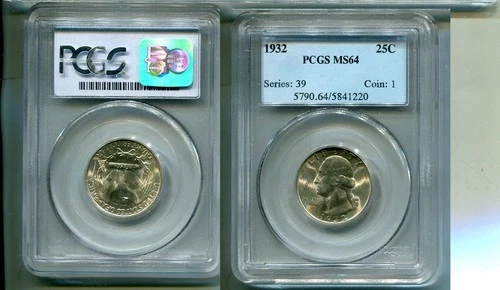 1932 P WASHINGTON SILVER QUARTER PCGS MS64 8076T