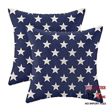 4th of July Decorations Pillow Covers 20x20 20" x 20" Pack of 1 Blue Stars