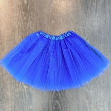 Gonna tutù in tulle blu royal rete soffice mini 40 cm vita elastica UK 8-16 festa