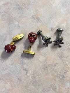 Vintage Cufflink Lot Sterling Skull And Paul Smith Marked
