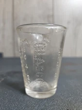 GLASCO Measuring Tablespoon Teaspoon Dessert Cup SHOT GLASS 1 oz 30 mL, VTG