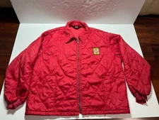 Vintage Red Swingster Funk's G Hybrids Mens XL Nylon Quilted Farmer Jacket
