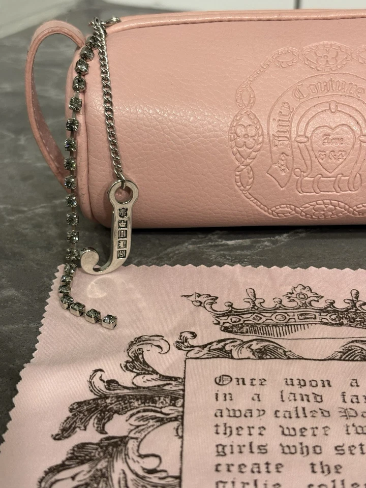 Y2K Juicy Couture Mini Barril Tootsie Roll Bag Cartera Gafas de sol Bolsa Maquillaje Foto 4 de 4