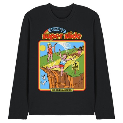 Steven Rhodes Sommer Super Slide Unisex Langarm T-Shirt S-2XL, schwarz