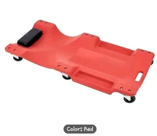 40" Red Rolling Low Profile Creeper Automotive Garage Repair w/Papped Head Rest