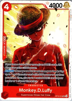 Monkey.D.Luffy OP12-015 SR ONE PIECE Tcg Card Game NM Red