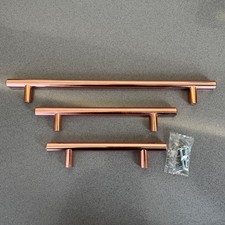 10 Pack - T Bar  Cabinet Pull Handle 188mm L x128mm Fixing Rose Gold