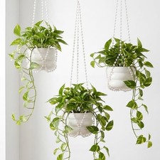 3 Pack 24 Inch Beaded Plant Hanger Macrame Plant Hanger Decorative Pearl