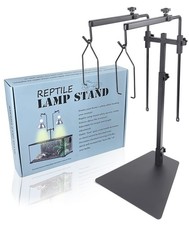 Dual Reptile Heat Lamp Stand for Light Fixtures - Adjustable Height 14.4"-36....