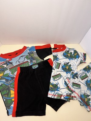 Lot of Two FAIR Condition VTG Teenage Mutant Ninja Turtles SS and Short Sets