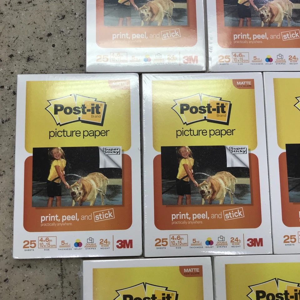 Post It 3M Lot Of 10 New Matte Print Peel Stick Picture Paper 4x6 25 Sheets Each - Image 4 of 4