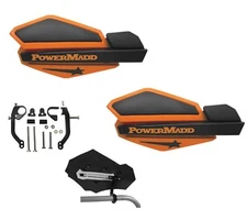 PowerMadd Star Series Hand Guard Race Flare Mount Orange Black KFX400 KFX700