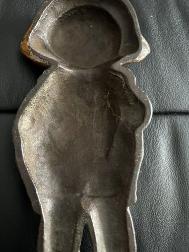 Vintage Cast Iron Boy Holding Teddy Bear Doorstop Campbell Soup Kid - Picture 8 of 9