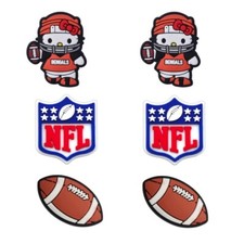 NFL Cincinnati Bengals Football Kitty Crocs Shoe Charms Jibbitz - 6 pieces