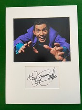 GENUINE HAND SIGNED LEE EVANS INDEX CARD WITH PHOTO