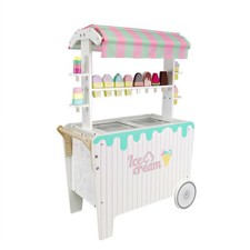 Children's Ice Cream Stand Push Cart with Accessories Kids Ages 2-10