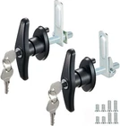 Pair Truck Cap Lock T Handles for Pickup Truck Cap Topper Camper Shell W/ Screws