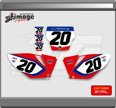 #ad HONDA CRF250r 2006 2007 NUMBER PLATES GRAPHICS backgrounds set FACTORY LOOK $64.99